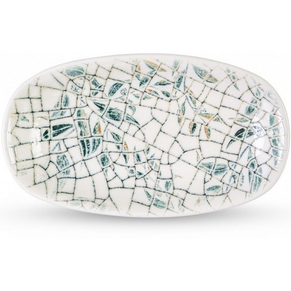 Блюдо Wilmax Olive Green Graphics поглиблене овальне 30,5х18 см WL-671544 / A