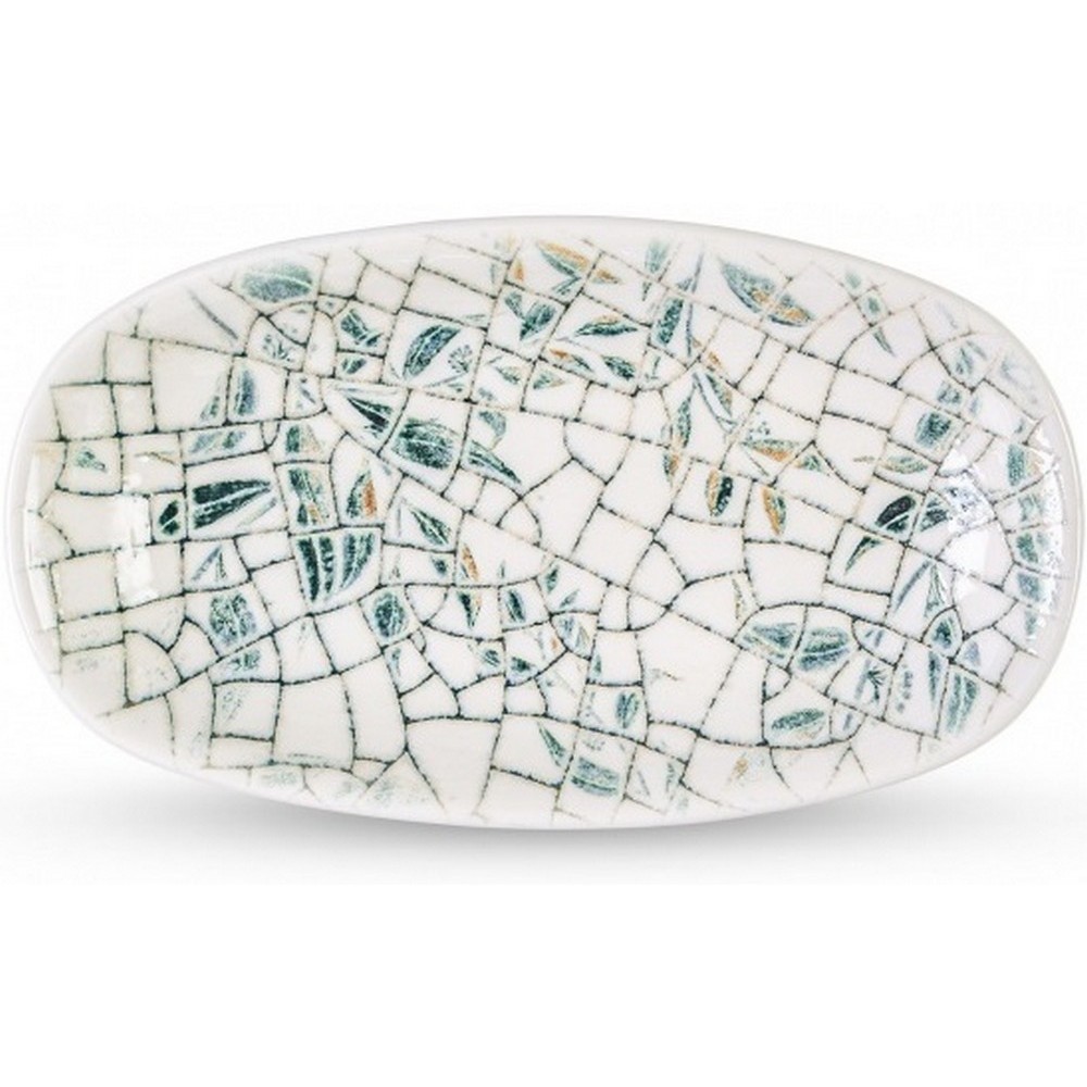 Блюдо Wilmax Olive Green Graphics поглиблене овальне 25х15 см WL-671543 / A