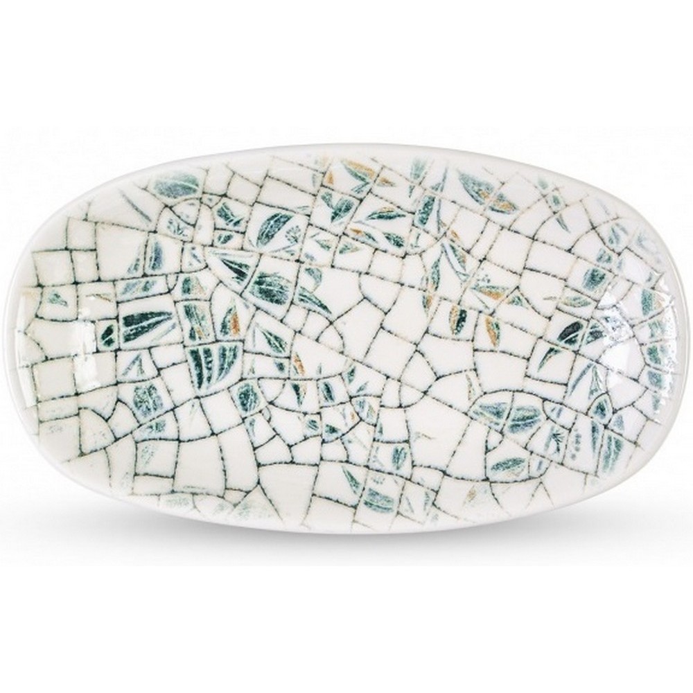 Блюдо Wilmax Olive Green Graphics поглиблене овальне 20х11 см WL-671542 / A